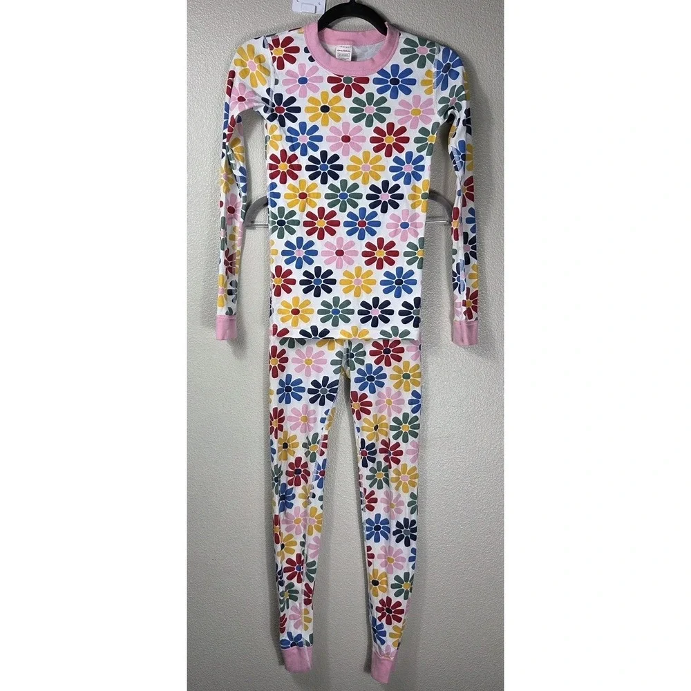 Hanna Andersson Organic Cotton Pajama Set‎ Girls US 12 150 Floral Daisy Pink